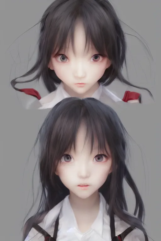 Prompt: 3d dark infrared octane render large concept art by D. Jun, by Mo Xiang Tong Xiu, by Igarashi Daisuke, beauty anime schoolgirl with cute detailed face in Japanese school clothes. cute face. wide angle. dramatic light, trending on artstation, oil painting.