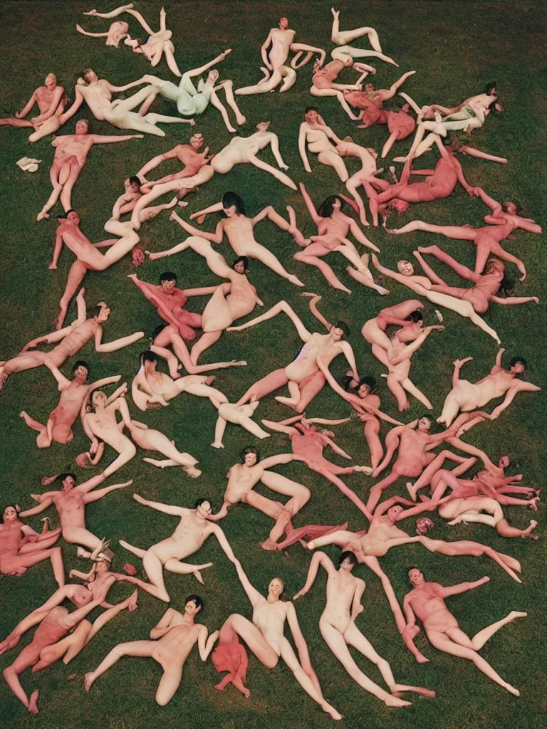 Image similar to a mandala of bodies by lynda benglis, scarlett hooft graafland, ren hang, edward hopper, slim aarons, antonio canova