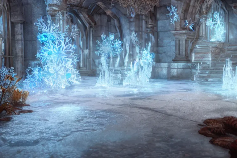 Image similar to ultra detailed fantasy, a beautiful frozen elsa global illumination hdr render in unreal engine 5