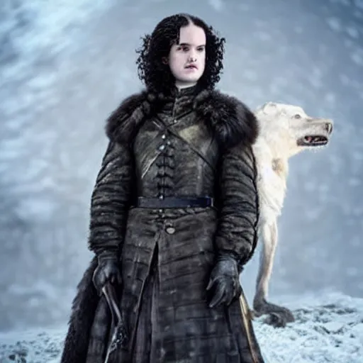 Prompt: john snow as a female