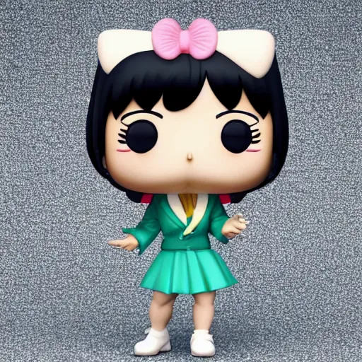 Prompt: full body 3d render of japanese idol singer Yukiko Okada as a funko pop, studio lighting, white background, blender, trending on artstation, 8k, highly detailed