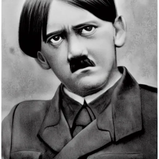 Image similar to adolf Hitler that looks like little cute anime girl by Hayao Miyazaki