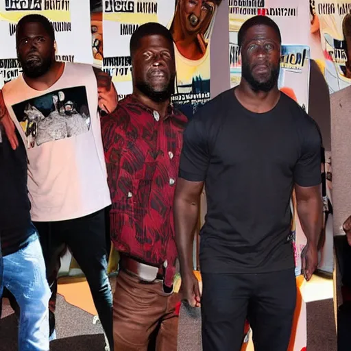 Prompt: 7 feet tall kevin hart,