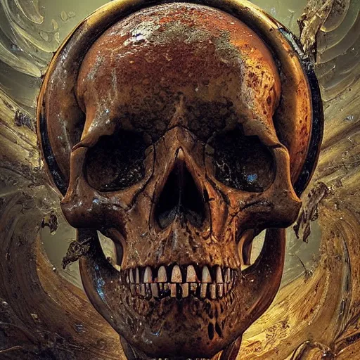 Image similar to portrait_of_a_melting_skull._intricate_abstract._intricate_artwork._by_Tooth_Wu_wlop_beeple_dan_mumford._octane_render_trending_on_artstat