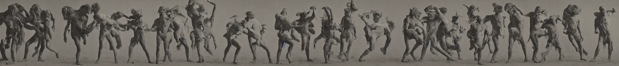 Image similar to Eadweard Muybridge photographs of monsters