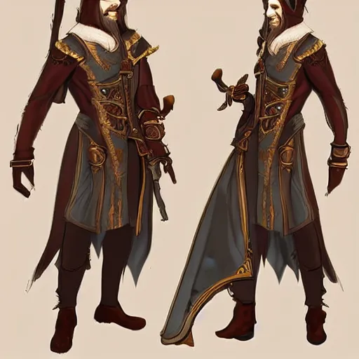 Image similar to bard costume design, rpg game, fantasy art, 2 d game art