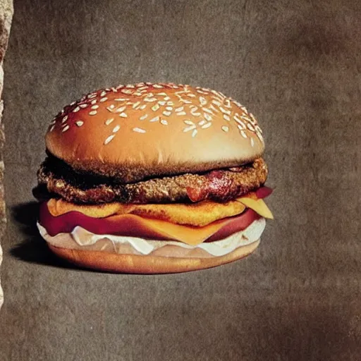 Image similar to mcdonalds ad found on cave paintings