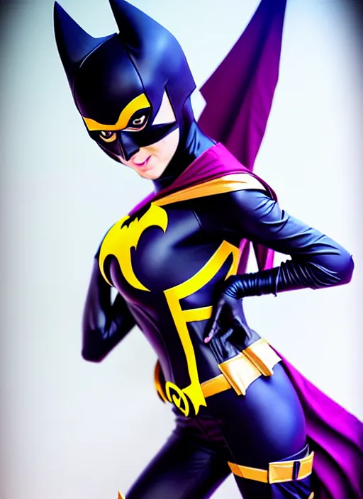 Image similar to full-body portrait Anime batgirl cosplay girl cute-fine-face, pretty face, realistic shaded Perfect face, fine details. Anime. realistic shaded lighting by katsuhiro otomo ghost-in-the-shell, magali villeneuve, artgerm, rutkowski Jeremy Lipkin and Giuseppe Dangelico Pino and Michael Garmash and Rob Rey