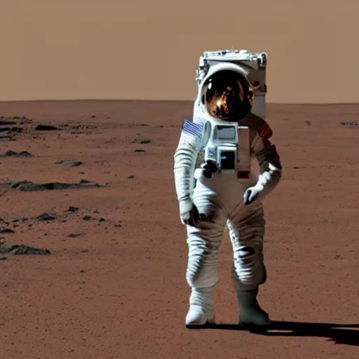 Prompt: Obama in a space suit on Mars