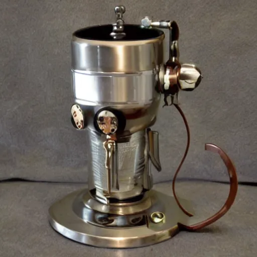 Prompt: steampunk moka coffee maker, highly detailed, sharp focus