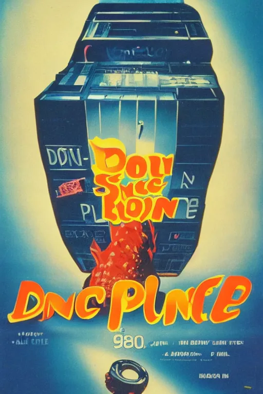 Image similar to movie poster for 1 9 8 0 s sci - fi film donut planet