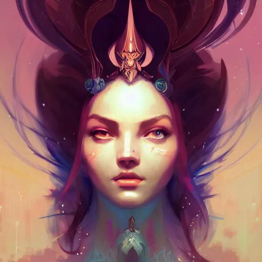 Image similar to a beautiful portrait of a beautiful deity, westword concept art by pete mohrbacher and guweiz and ilya kuvshinov, digital art, highly detailed, intricate, sharp focus, trending on artstation hq, deviantart, unreal engine 5, 4 k uhd image