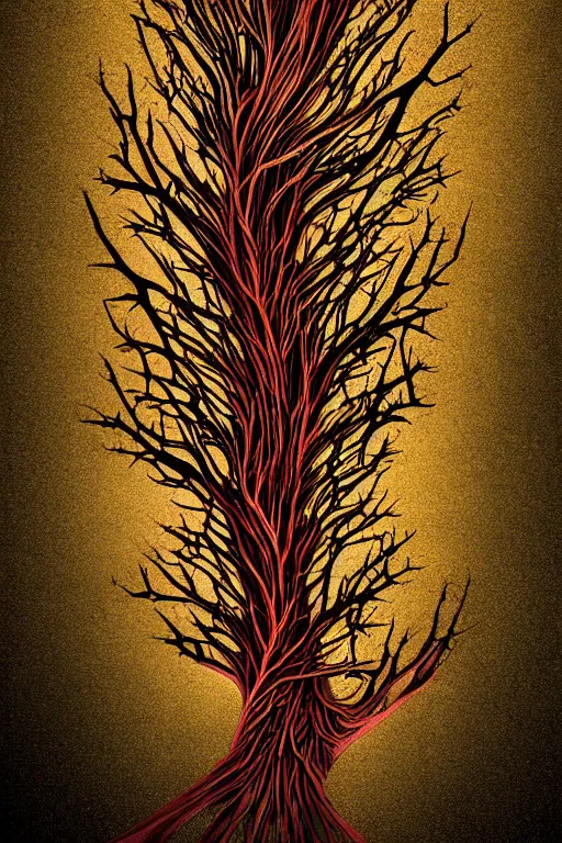 Prompt: digital art, Abstract art, intricate, veins, roots, leafs, trending on artstation,