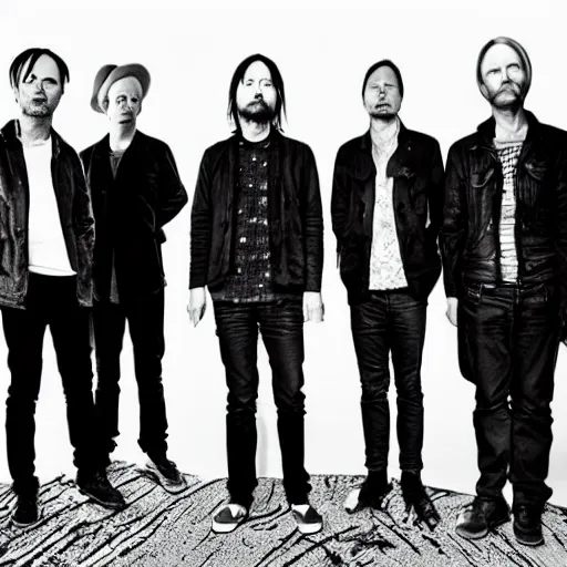 Prompt: Radiohead as a punkband, 8k, high resolution.