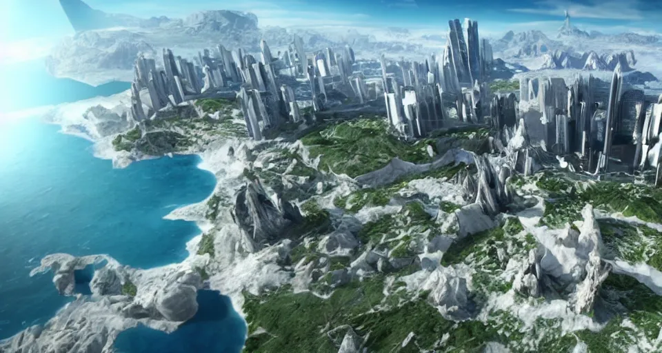 Image similar to the seven world wonders of the future, hyper realistic render, realistic, 8 k render, unreal engine 5 render