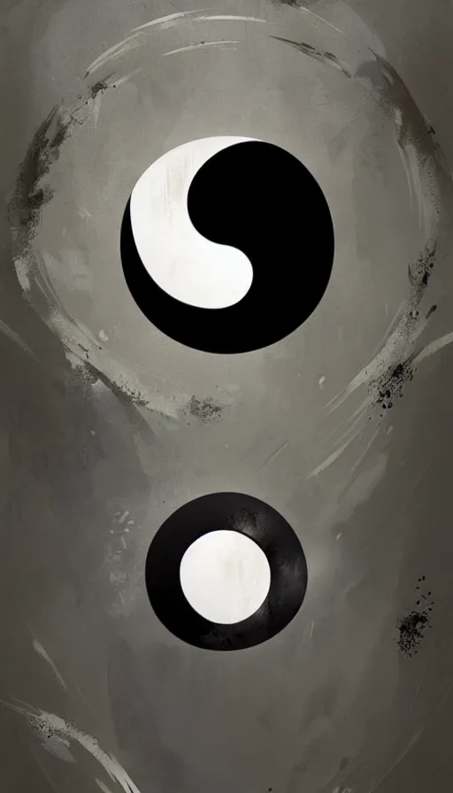 Image similar to Abstract representation of ying Yang concept, by Greg Rutkowski