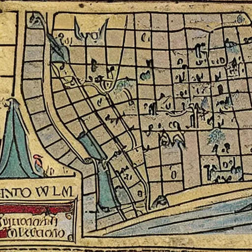 Image similar to medieval map of the town of yelm