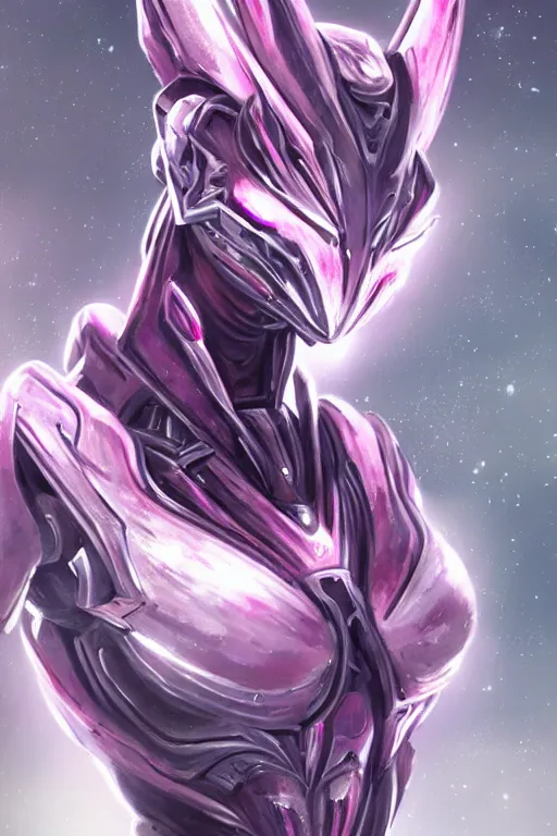 Image similar to bust shot, hyperdetailed realistic elegant beautiful stunning giant robot mecha hot female goddess dragon, sharp spines, sharp metal ears, smooth purple eyes, smooth fuschia skin, smooth silver armor, nebula size, space, epic proportions, epic scale, macro giantess, warframe, destiny, furry, dragon art, goddess art, giantess art, furaffinity, octane