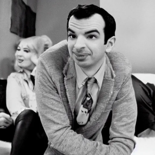 Image similar to “a still of Nathan Fielder in Some Like it Hot”