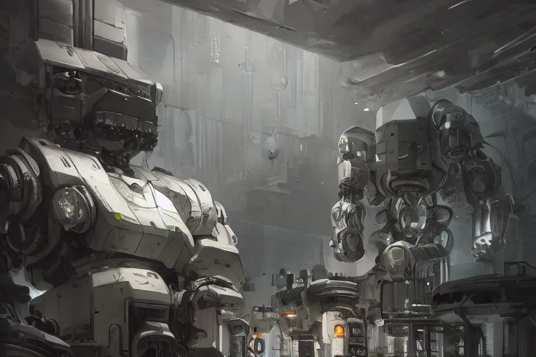 Image similar to parallax datacenter server room single mono colossus white rusty android robosaurus armoured in artstation cinematic detailed concept art volumetric light sharp coherent cgsociety