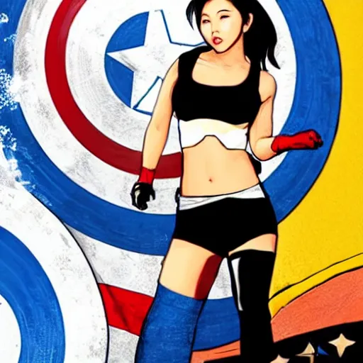 Image similar to hwasa as captain america