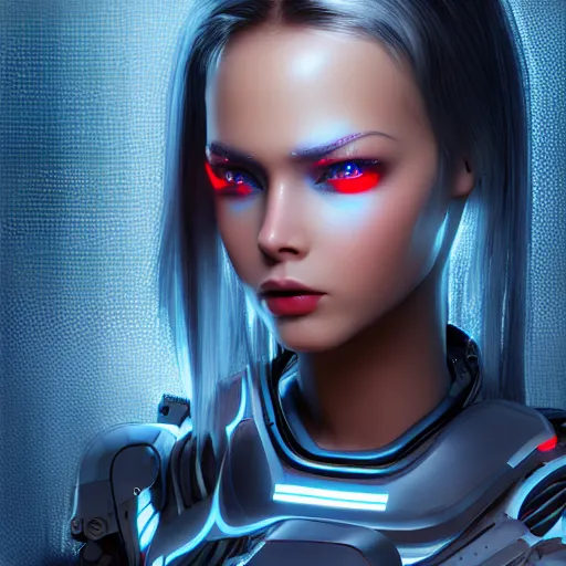 Image similar to beutiful girl cyborg, trending artstaition, unreal engine