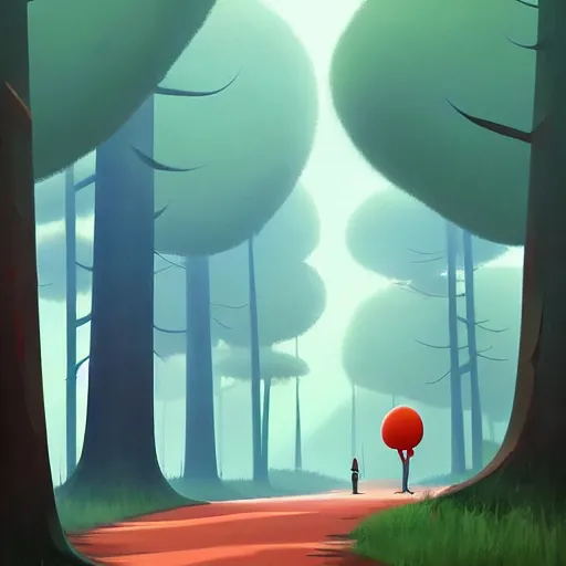 Prompt: goro fujita ilustration road that ends at the entrance of a beautiful forest full of fauna, tall trees, flowers, painting by goro fujita, sharp focus, highly detailed, artstation