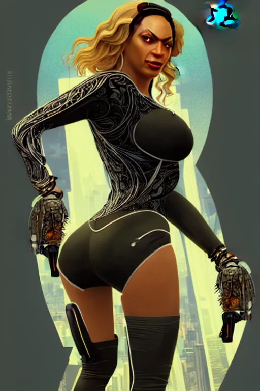 Image similar to gta 5 queen bee beyonce profile picture by greg rutkowski, cybernetic wings, dynamic pose, intricate, futuristic, fantasy, elegant, by stanley artgerm lau, greg rutkowski, thomas kindkade, alphonse mucha, loish, norman rockwell, fantasy lut, asymmetric, long hair, retro computer graphics, video game, fluid lines,