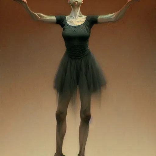 Image similar to macabre art, vladimir putin women maid dress, ballerina dancing, horror, macabre art, stuning 3 d render, masterpiece, dark, by donato giancola and greg rutkowski and wayne barlow and zdzisław beksinski, realistic face