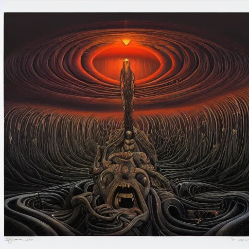 Prompt: SIRENS by jacek yerka, alex gray, zdzisław beksiński, dariusz zawadzki, jeffrey smith and h.r. giger, oil on canvas, 8k highly professionally detailed, trending on artstation