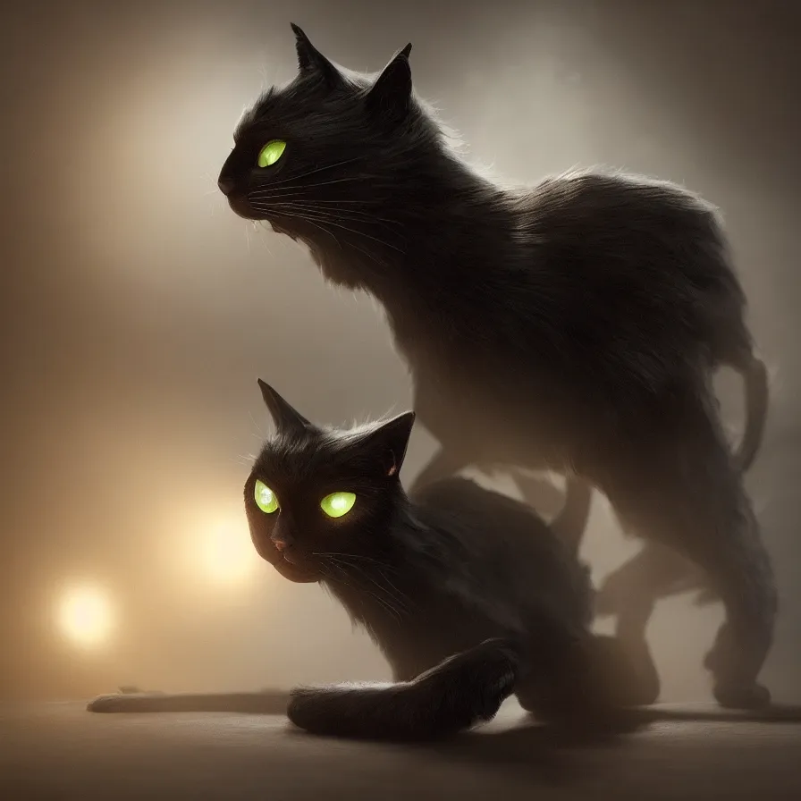 Prompt: a claymation black cat, moody lighting, lens flare, atmosphere, glow, detailed, intricate, full of colour, cinematic lighting, trending on artstation, 4 k, hyperrealistic, focused, extreme details, unreal engine 5, cinematic, masterpiece