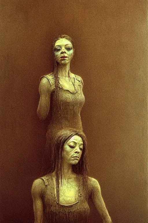 Image similar to alyson hannigan as maid by beksinski