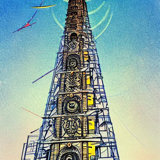 Prompt: the tower tarot card. digital painting, vertical, intricate, beautiful, detailed, grunge, sharp focus, abstract art by kuvshino and el lissitzky and artgerm and kandinsky, trending on artstation. gradient darker to bottom