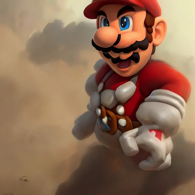 Image similar to a portrait of super mario, by mandy jurgens and bayard wu and greg rutkowski, masterpiece, sharp focus, cinematic lightning, unreal engine, octane render