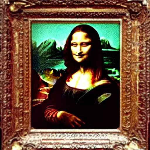 Prompt: a 1900sgrainy photo of Mona Lisa dressed in victorian clothes