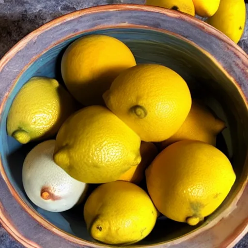 Prompt: bowl of lemons