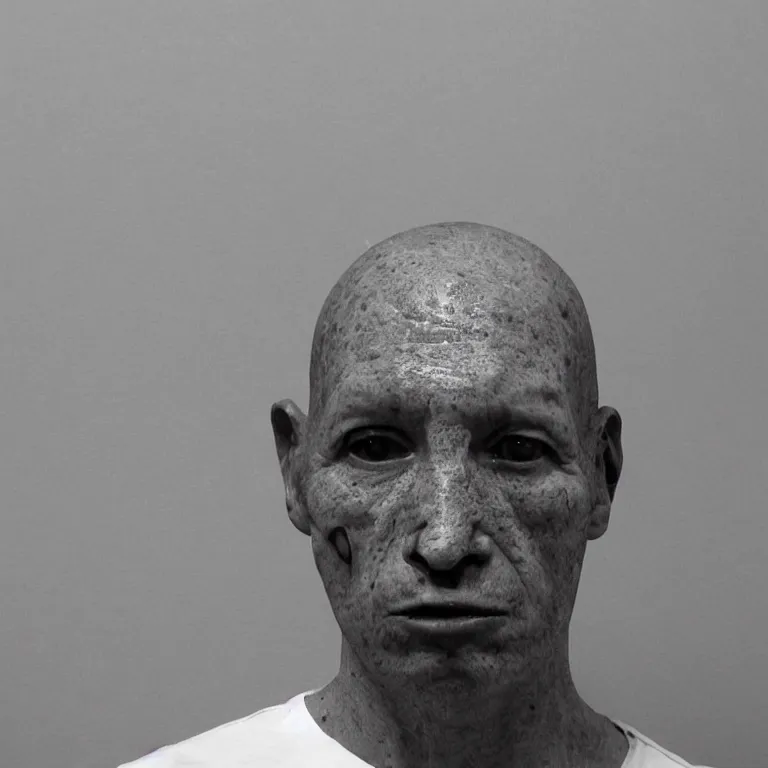 Image similar to chicken headed human, mugshot