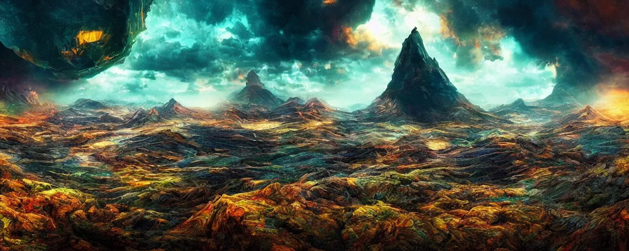 Prompt: amazing crazy landscape photo of a secret civilization, hyperdetailed, nice colors, cinematic masterpiece