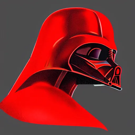 Image similar to darth vader's head coming out of a red mist, trending on artstation, profile pic, centered, accurate anatomy, highly detailed, digital art,