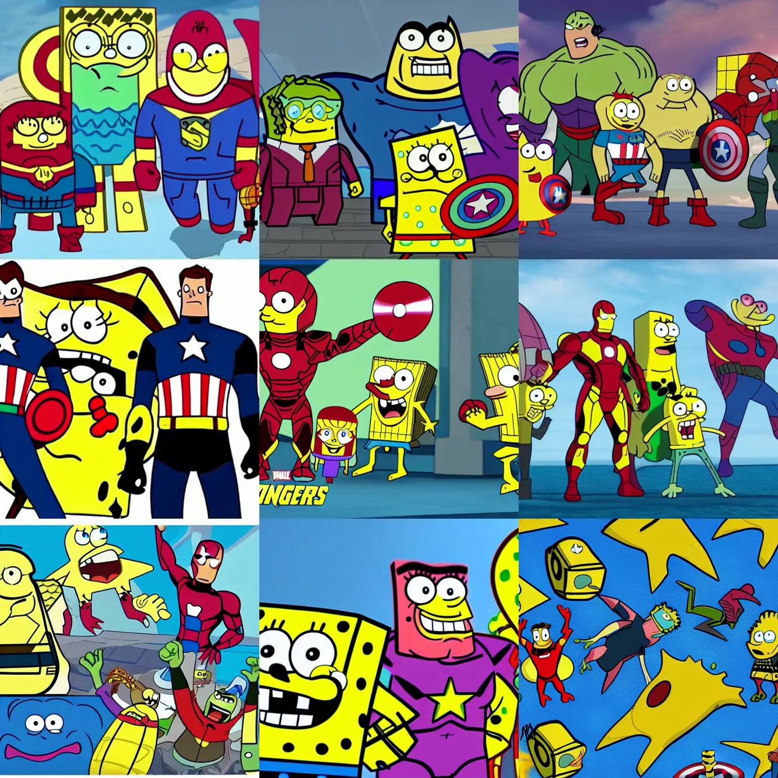 Prompt: the avengers in spongebob squarepants, animated, high quality, 4 k