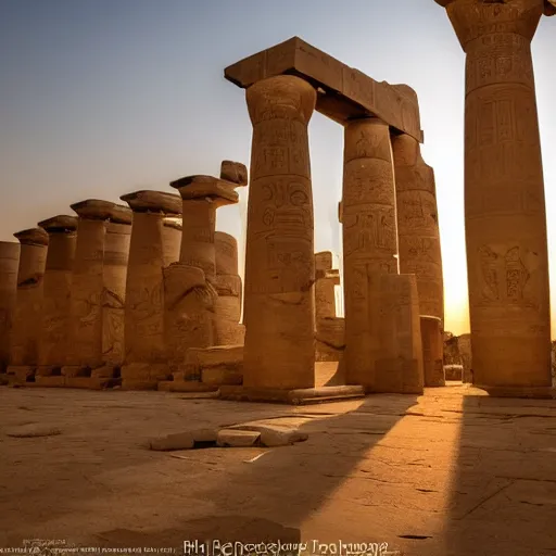 Prompt: a beautiful award winning photo of An ancient Egyptian temple, golden hour, very detailed and sharp, 4k cinematic
