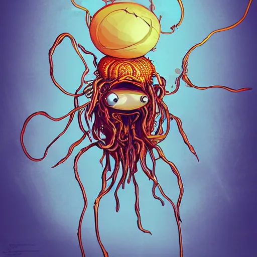 Prompt: the flying spaghetti monster, Artstation