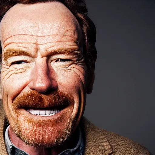 Image similar to closeup portrait of happy bryan cranston with mouth full of cranberies, food photography, natural light, sharp, detailed face, magazine, press, photo, steve mccurry, david lazar, canon, nikon, focus