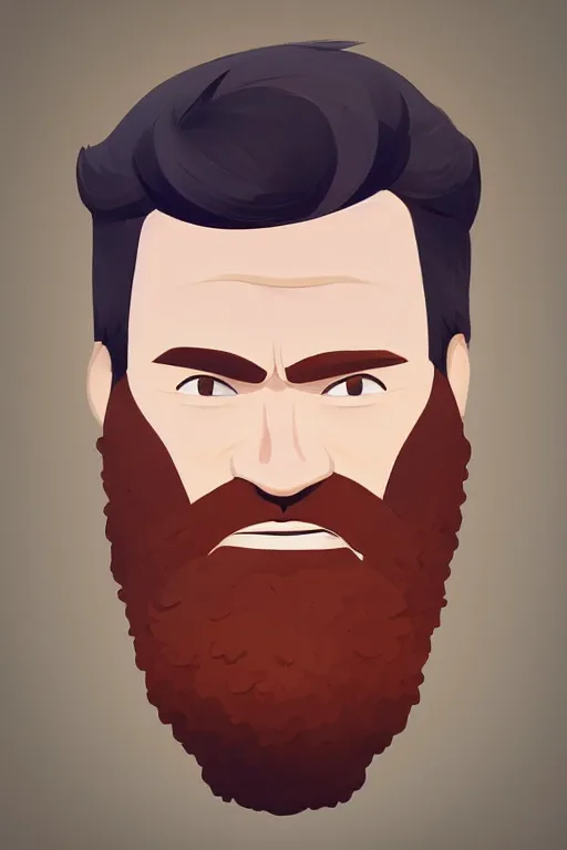 Image similar to face icon stylized minimalist portrait of a respectable dignified 3 0 ish pentecostal preacher with kind eyes and red beard and hair, loftis, cory behance hd by jesper ejsing, by rhads, makoto shinkai and lois van baarle, ilya kuvshinov, rossdraws global illumination