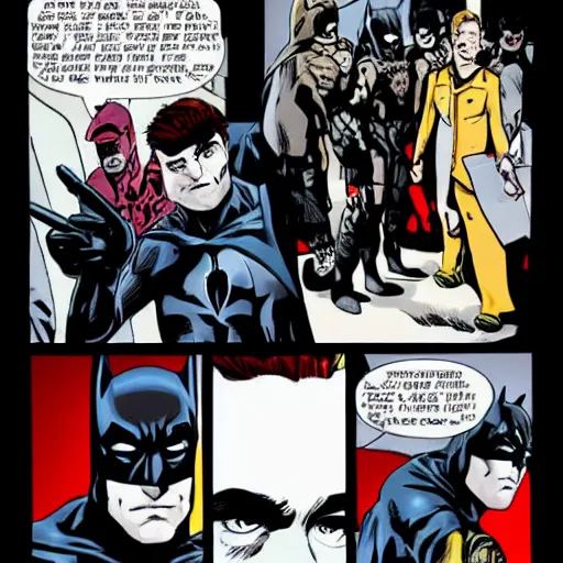 Prompt: robert pattinson batman comic style