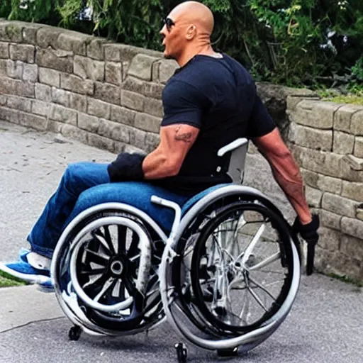 Image similar to the rock on wheelchair