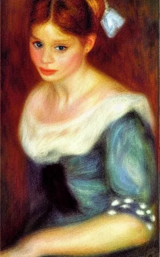 Prompt: portrait of abbey lee by auguste renoir