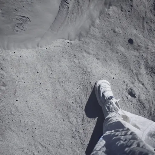 Prompt: white hoodie abandoned on the ground on the moon