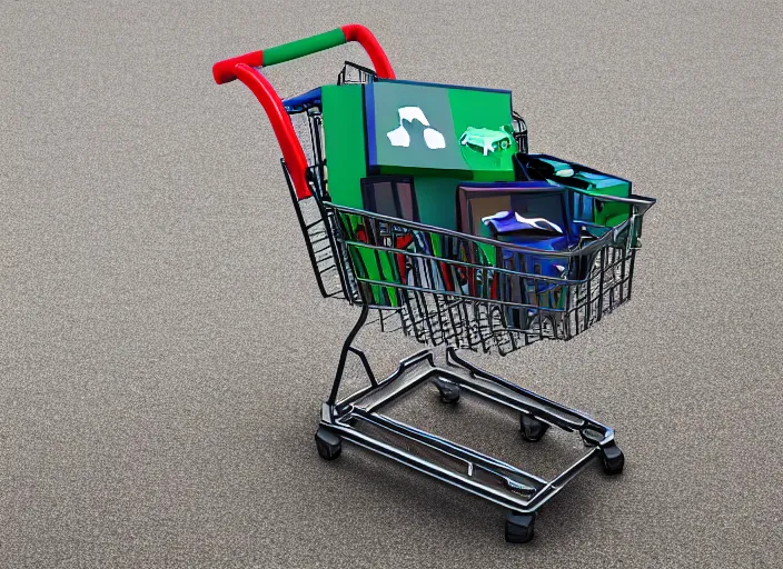 Prompt: gamer shopping cart, high resolution, high detail, 8 k