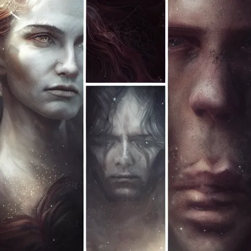 Image similar to Portraits based on the four horsemen of the apocalypse, intricate, epic, elegant, menacing, fantasy, highly detailed, digital painting, hard focus, beautiful volumetric lighting, epic light, ultra detailed, by Leesha Hannigan, Ross Tran, Thierry Doizon, Kai Carpenter,Ignacio Fernández Ríos